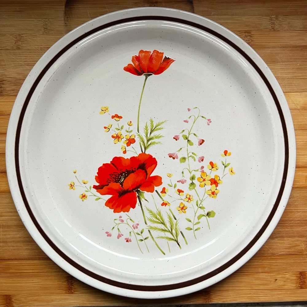 Large Vintage Stoneware Plate